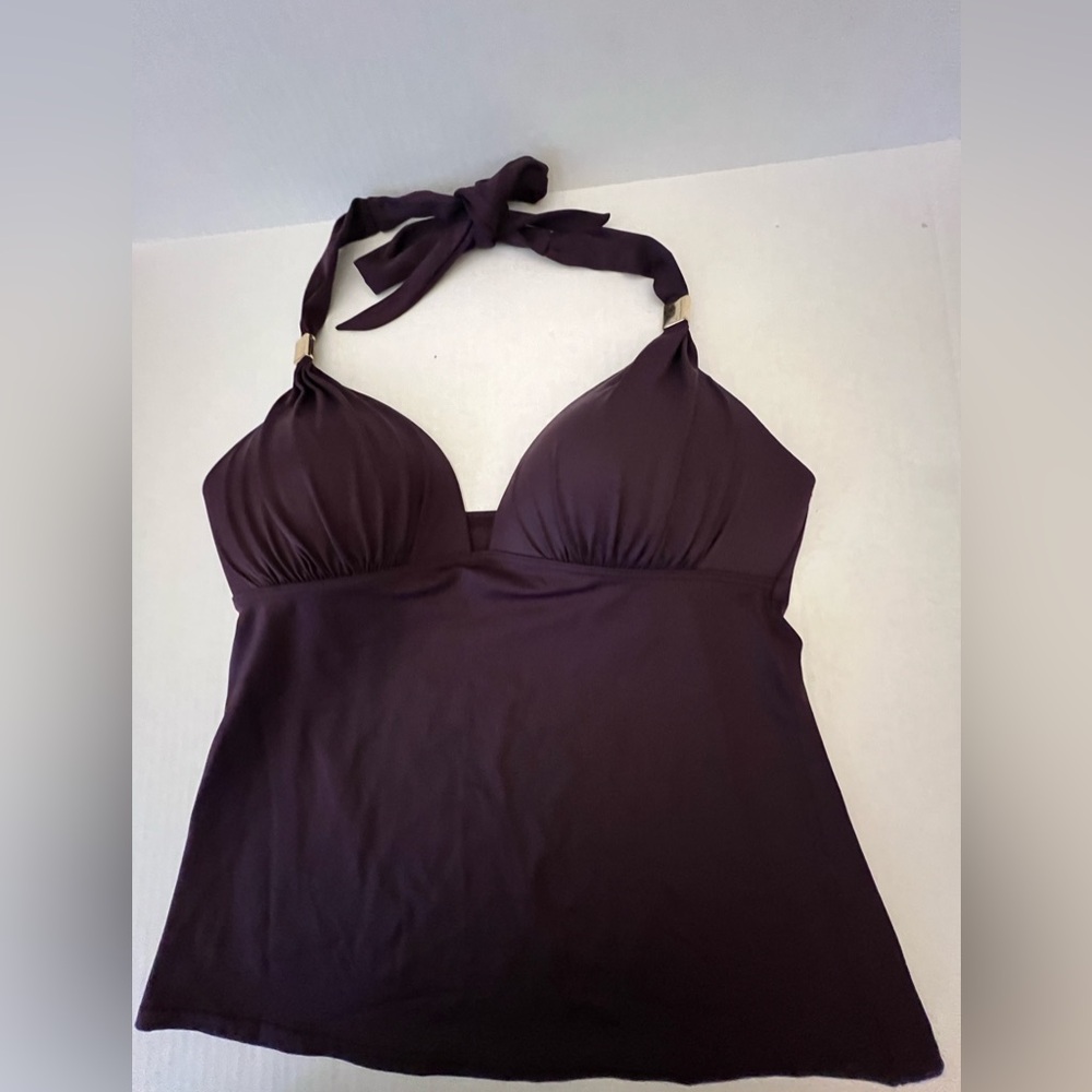 VICTORIA’S SECRET DARK PURPLE SIZE LARGE TANKINI SWIMSUIT TOP